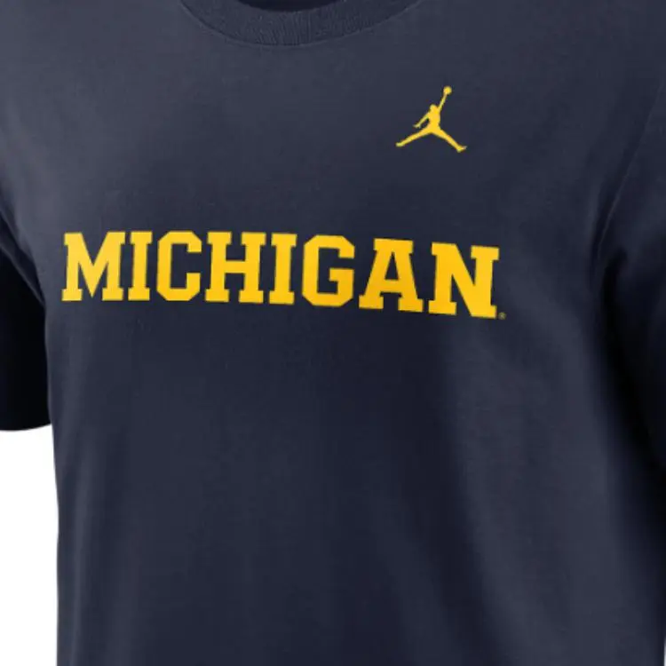 JORDAN Michigan Wolverines Primetime Wordmark Men's JORDAN College T Shirt-1