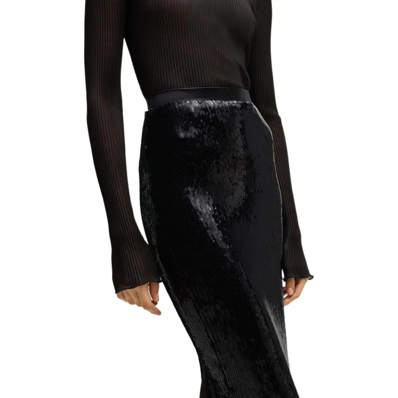HUGO BOSS Casual Long Skirt Women's Black-4
