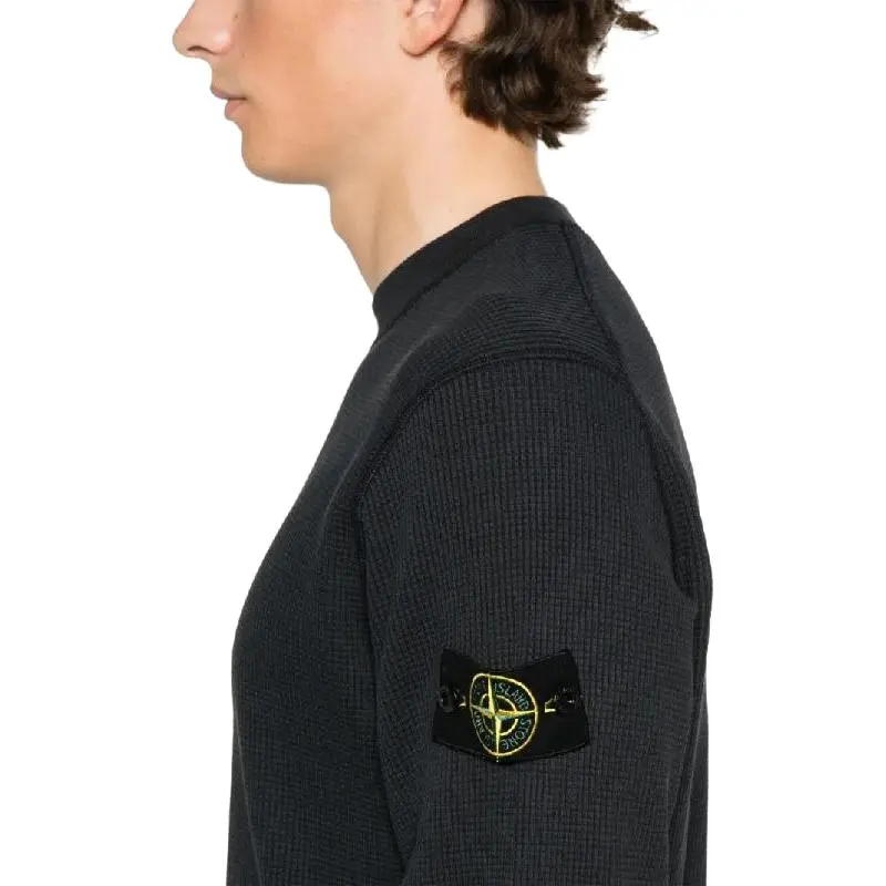STONE ISLAND Logo Patch Crewneck Knitted Jumper-6