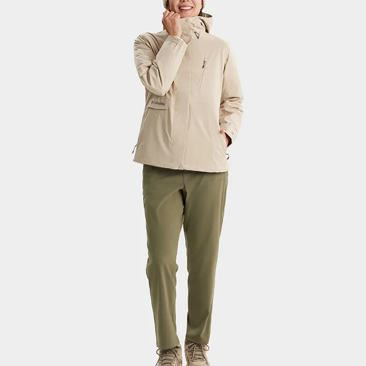 Columbia Waterproof And Windproof To Keep Warm Windbreaker Jacket Women's Khaki-3