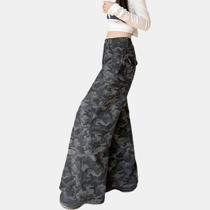 Oudifu Jeans Women's Camouflage-4