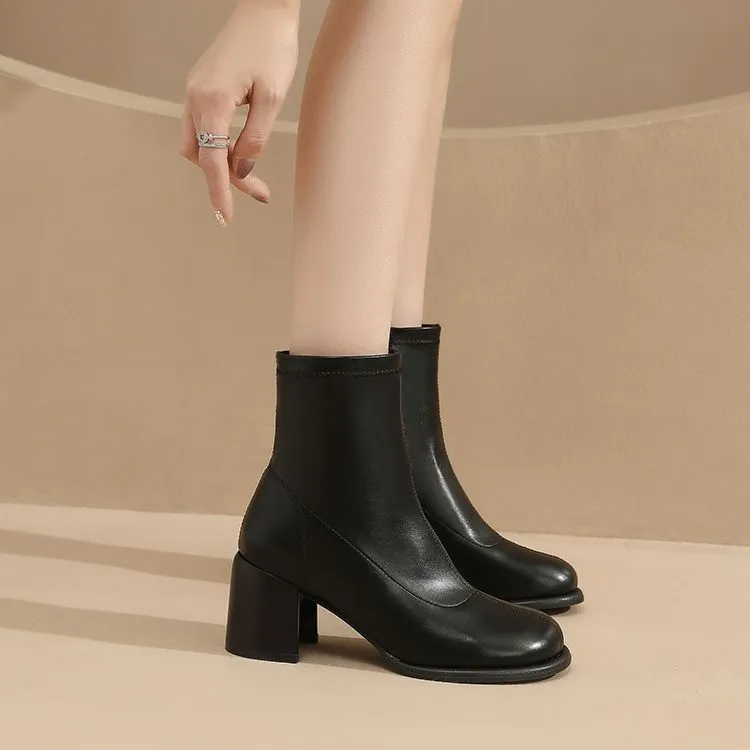 KEKAFU Ankle Boots Women's Black/Brown/Beige-5