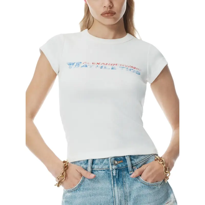 T By Alexander Wang Graphic Baby T shirt White-4