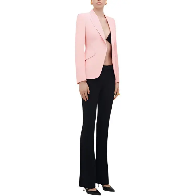 Alexander McQueen Peak Shoulder Pad Single Breasted Blazer-3