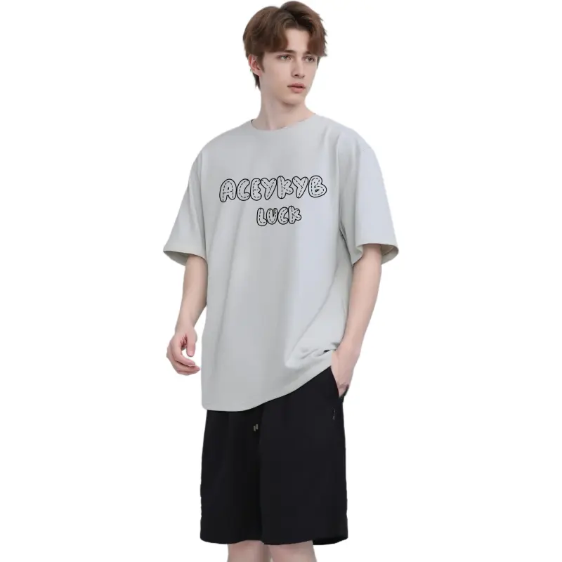 YK&YB T Shirts Unisex White Gray-2