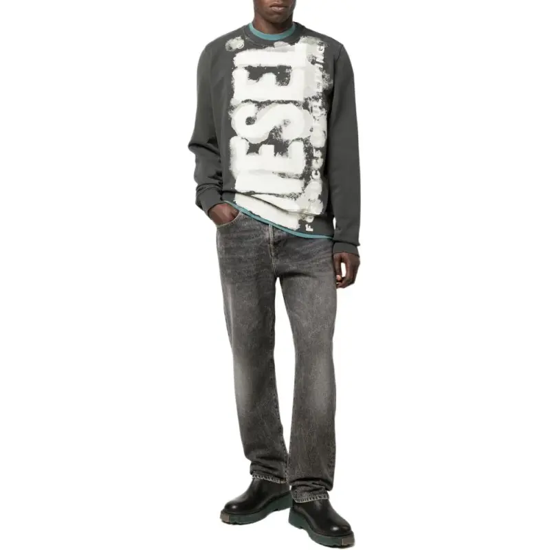 DIESEL Crew neck Logo print Sweatshirt-1