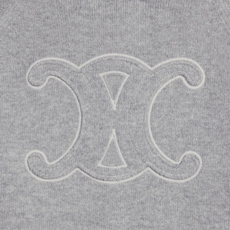 CELINE Triomphe Hoodie In Sporty Wool And Cashmere-3