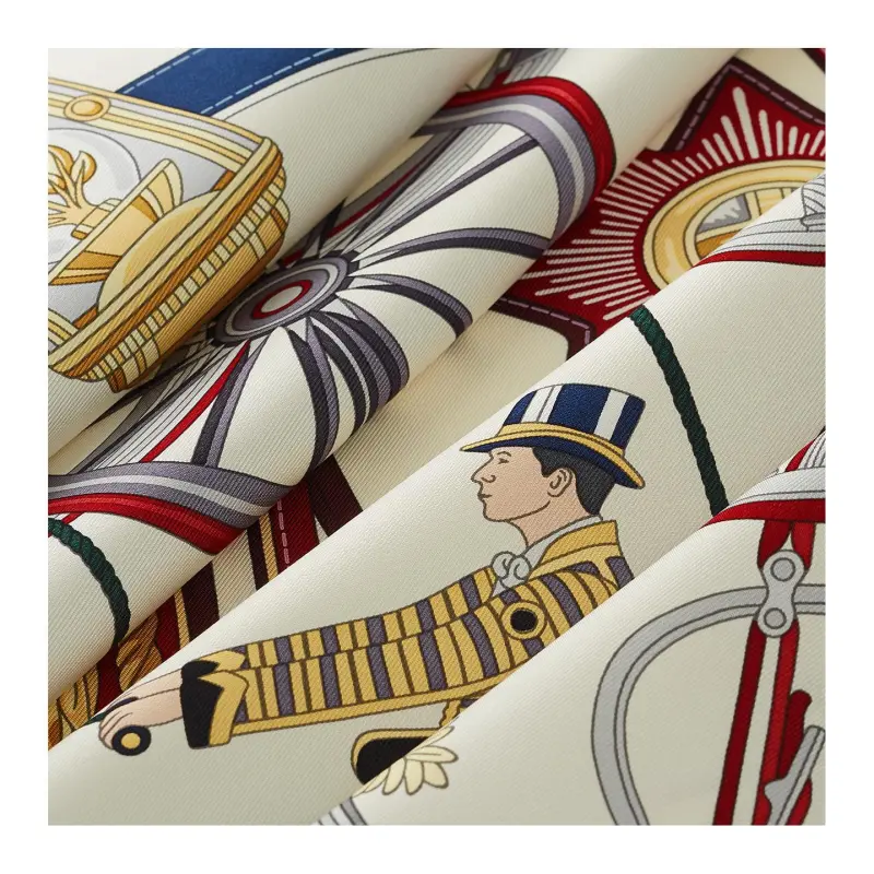 HERMES Mulberry Silk Silk Scarves Unisex White-1