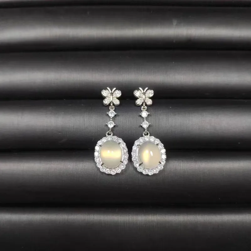 JUNWEN Chalcedony Stud Earrings Women's-1