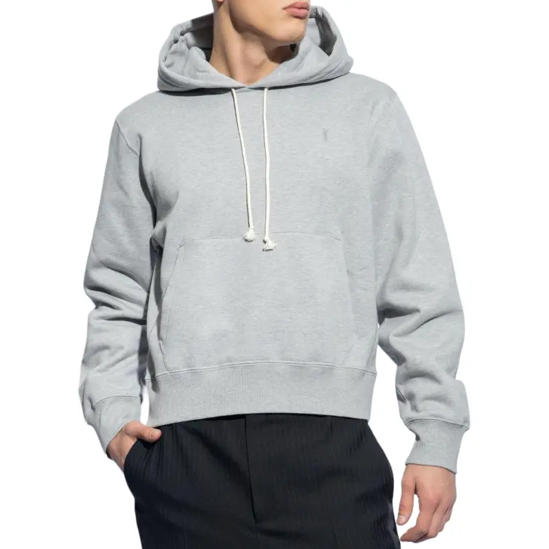 SAINT LAURENT Cassandre Logo Embroidered Hoodie-2