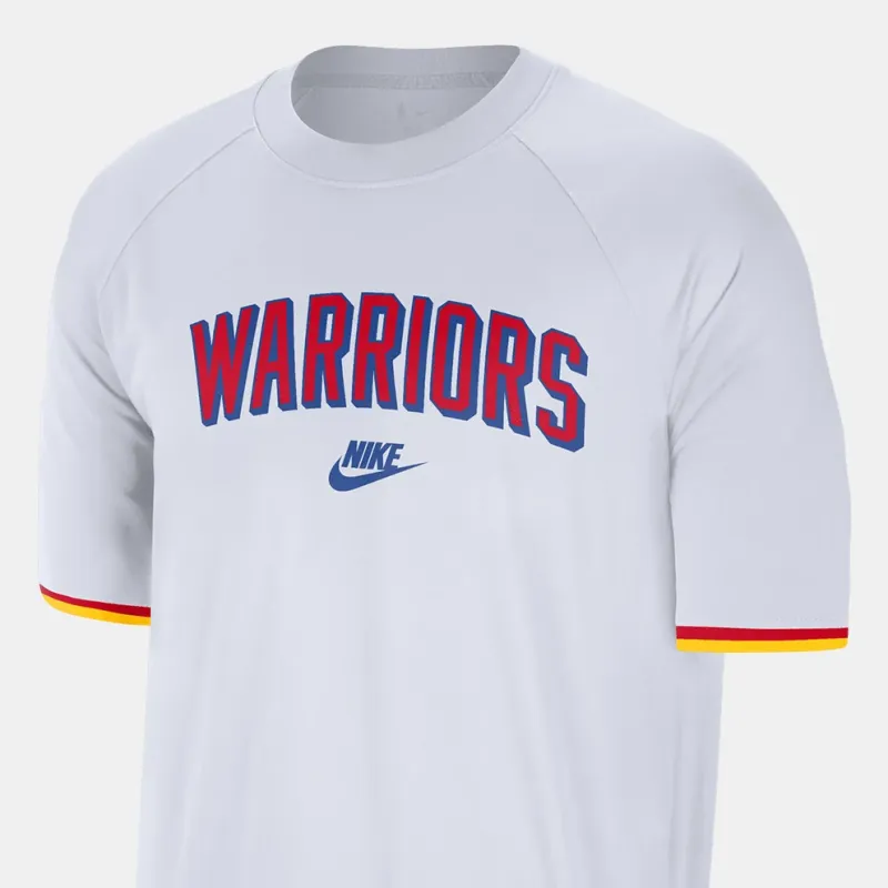 Nike Golden State Warriors Hardwood Classics Men's Nike Dri FIT Nba Short Sleeve Pregame Top-2