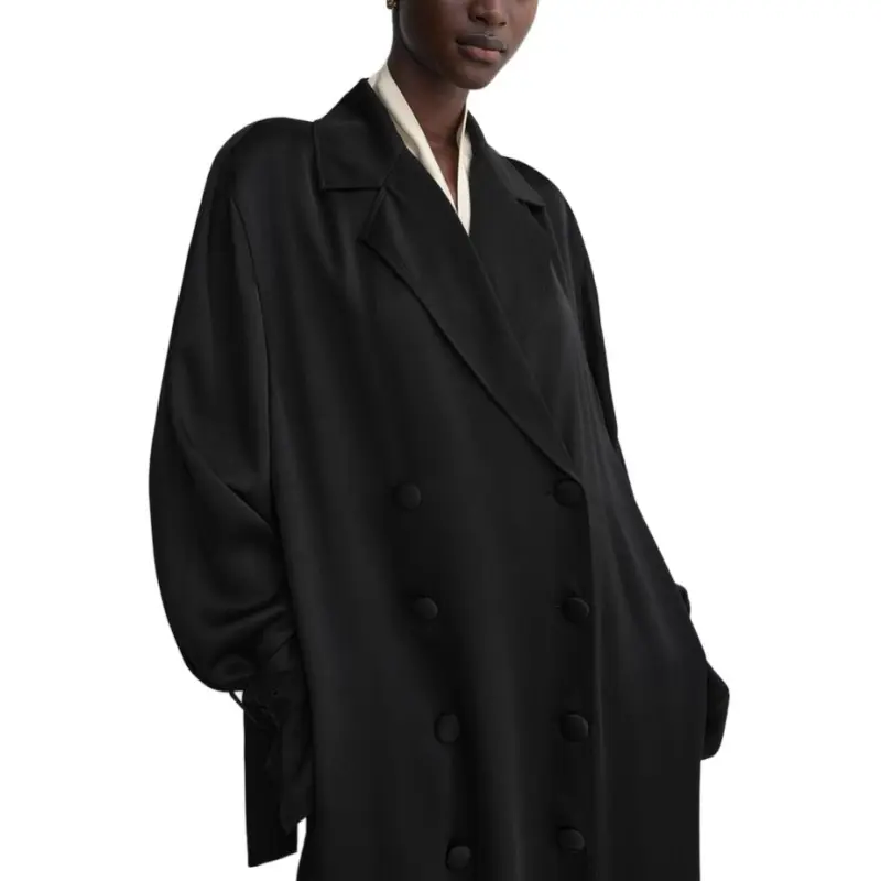 TOTEME Double Breasted Long Sleeved Midi Dress-4
