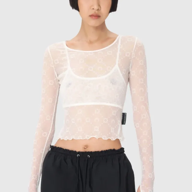 Marine Serre Mesh Cropped Top-4