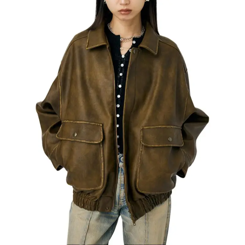 MOUSSY Leather Jackets Women's-3