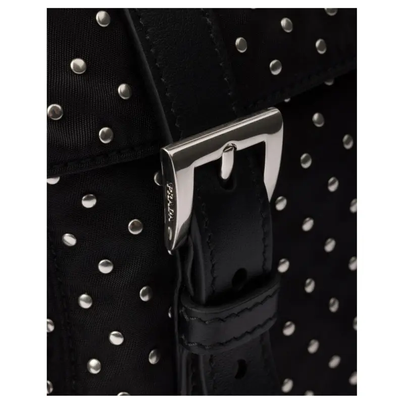PRADA Fabric Shoulder Bag Crossbody Bag Women's Black-4
