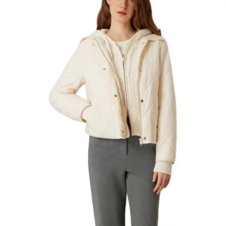 E.land Puffer Jacket Women's Ivory White/White-2