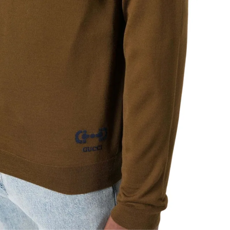 GUCCI Horsebit-detail V-neck Jumper-1