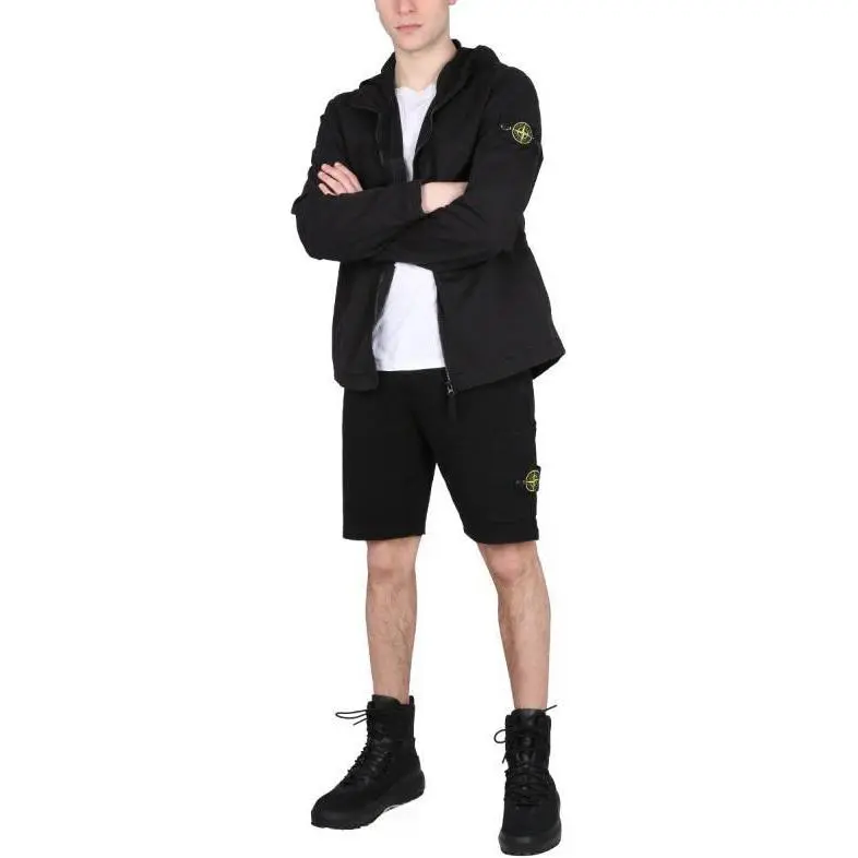STONE ISLAND Side Logo patch Elasticated waistband Shorts-2