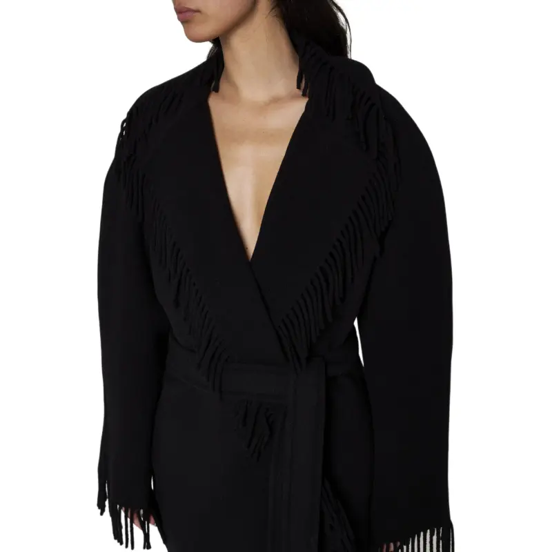 Balenciaga Belted Fringed Coat-5