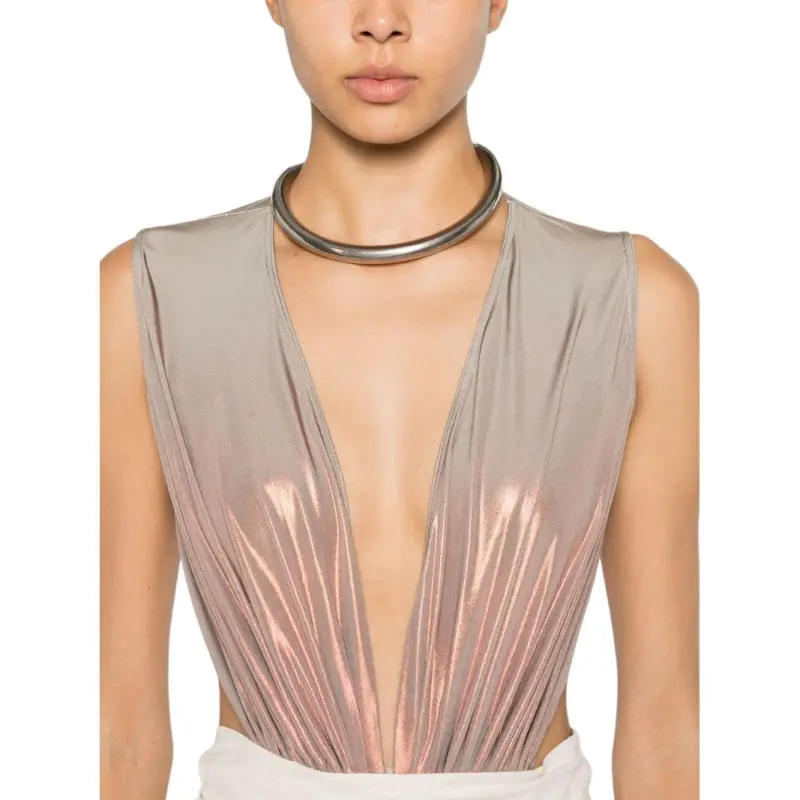 RICK OWENS Open Back Deep V Neck Bodysuit-4