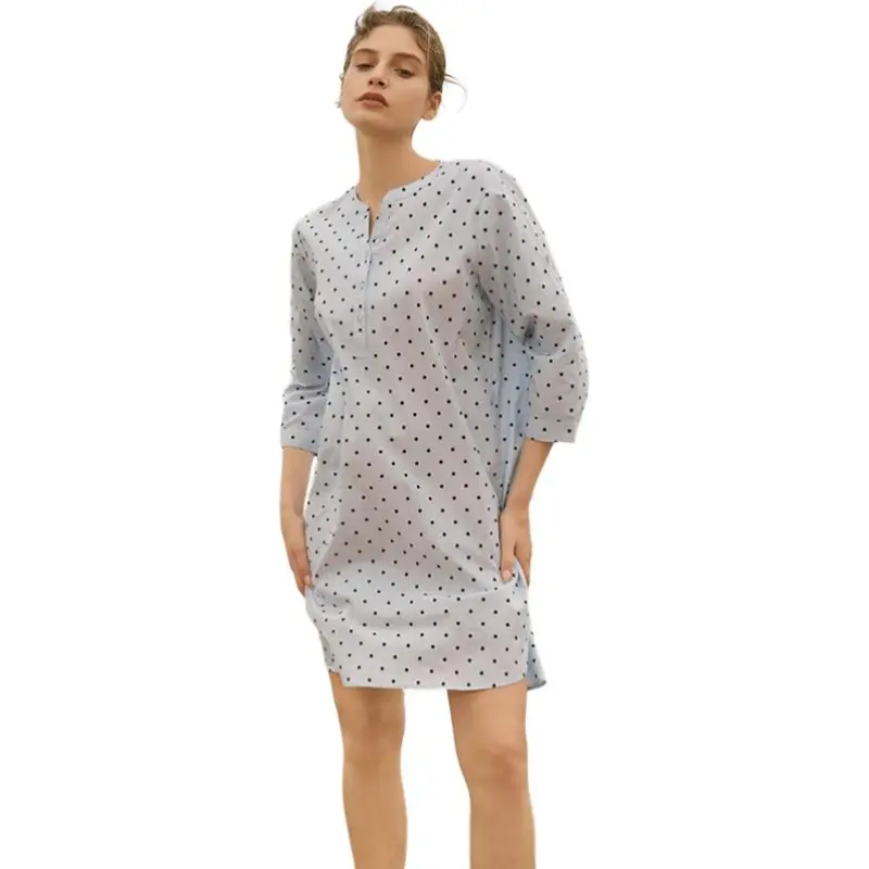 Shuya Nightgown Women's Light Blue-5