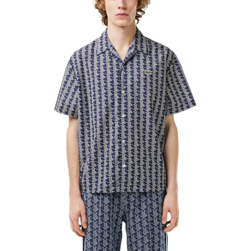 LACOSTE Monogram-pattern Short-sleeve Shirt-1