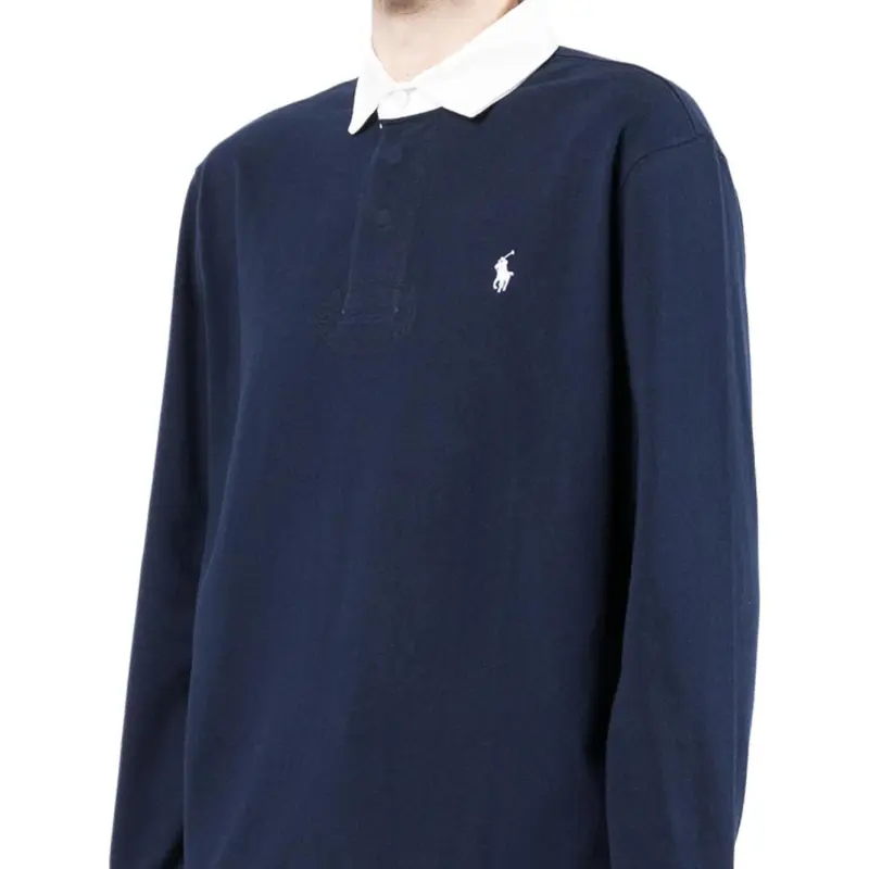 Polo Ralph Lauren Logo Embroidered Long Sleeve Polo Shirt-5