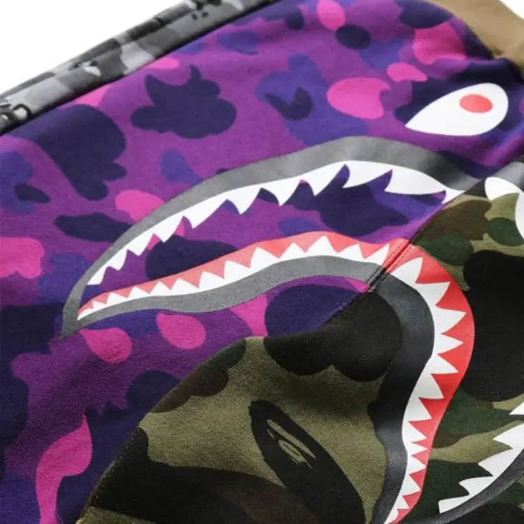 A BATHING APE Shark Series Knitted Sports Pants Men's Multicolor-2