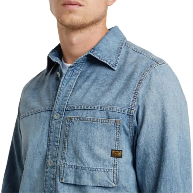 G STAR RAW Denim Jacket Men's Faded Dark Blue-3