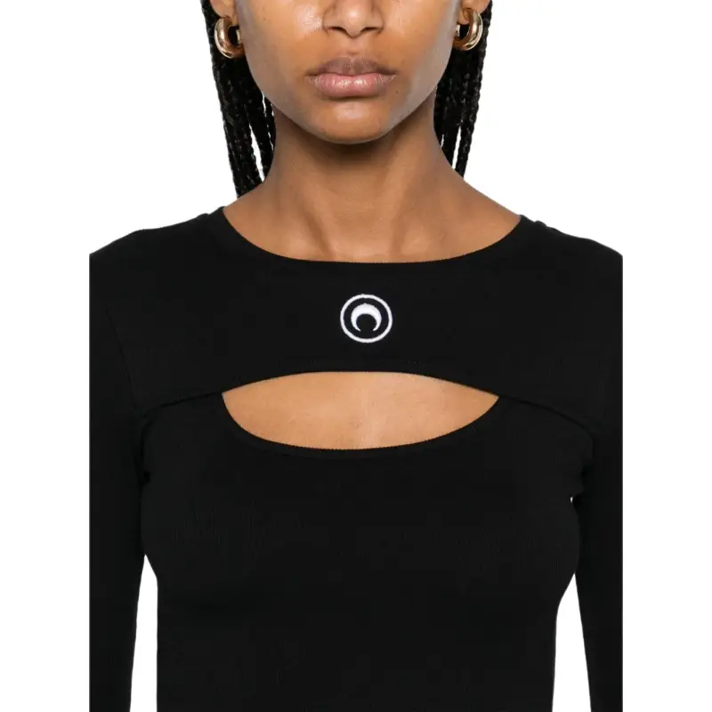 Marine Serre Moon logo Cut out Mini Dress-4