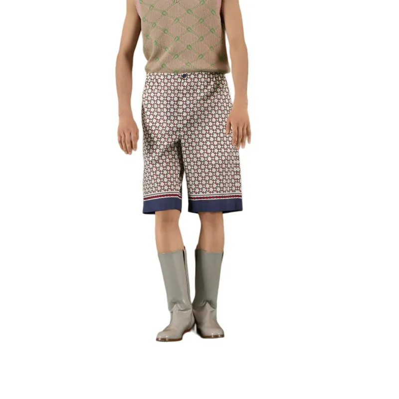 GUCCI Geometric G Print Muslin Shorts-1