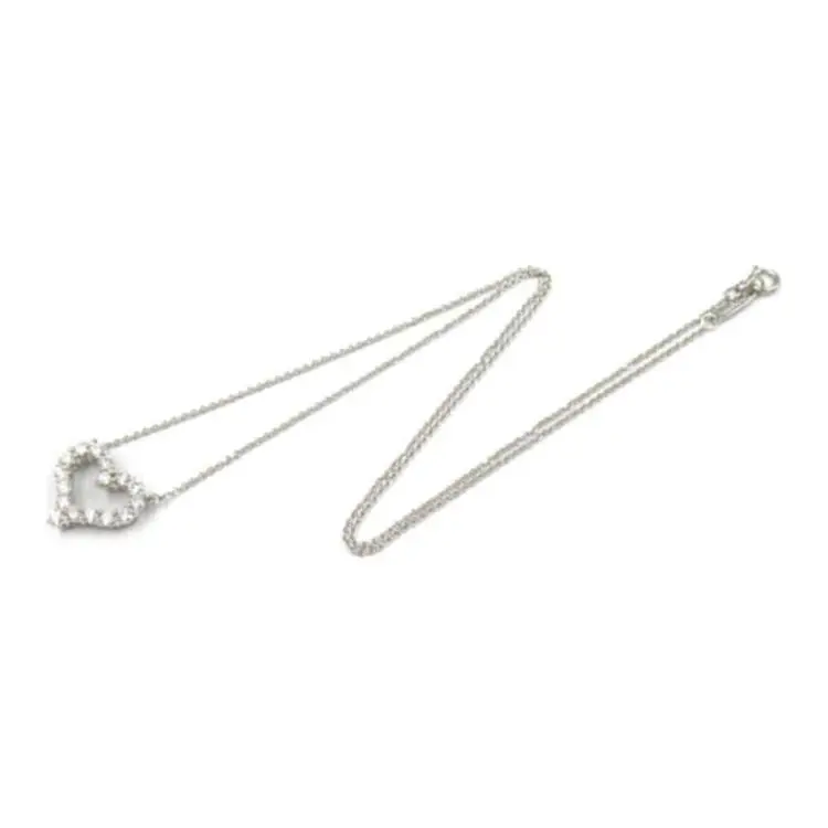 TIFFANY & CO. Pre-Owned 2010s Platinum Heart Diamond Necklace-1