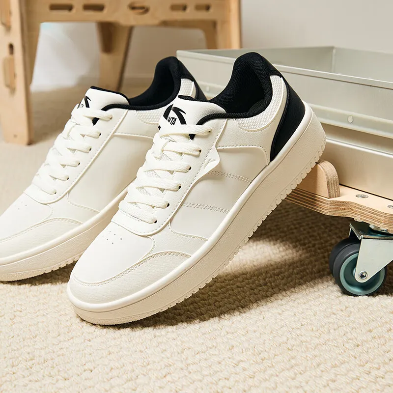 Anta Cushioning Wear-Resistant Low-Top Skateboard Shoes Men's Ivory White-2