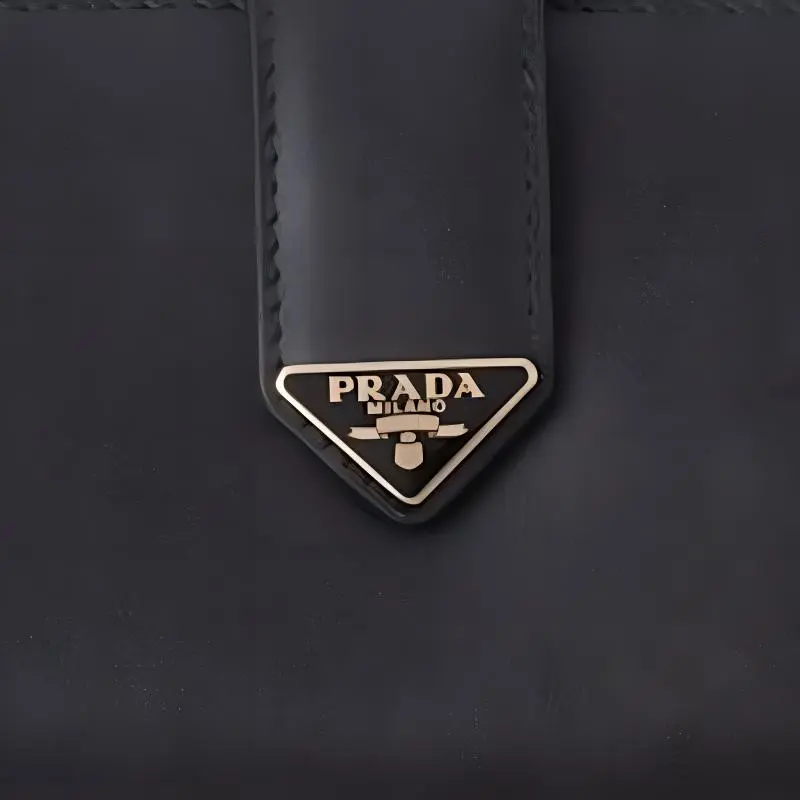 PRADA Leather Wallet Tubas Women's Black-4