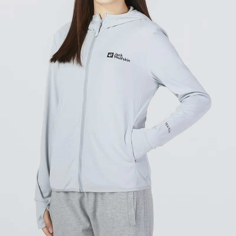 Jack Wolfskin Breathable Quick Dry UV Protection Sun Protection Clothing Women's Silver Gray-4