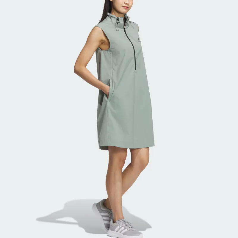 Adidas MODERN TECH WOVEN DRESS Sleeveless Dress Women's Dusty Green-3