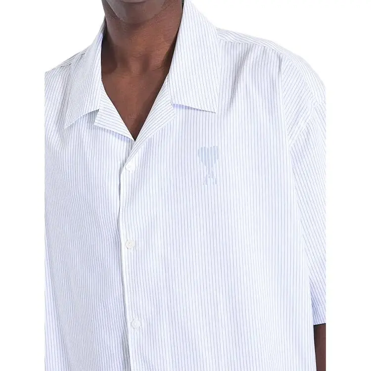 AMIPARIS Paris Ami De Coeur Short Sleeved Striped Shirt-2