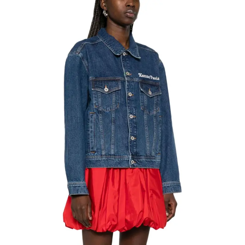 KENZO Logo embroidered Denim Jacket-3