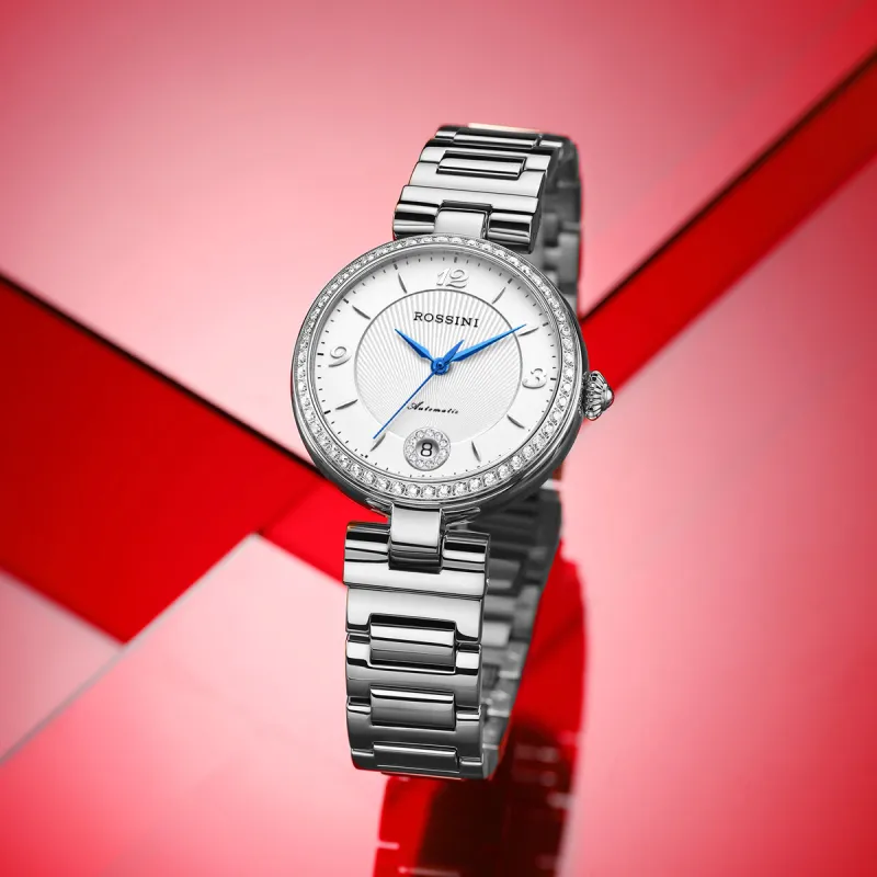 ROSSINI Mechanical Movement Steel Strap Watch Women's Watch White Dial-1