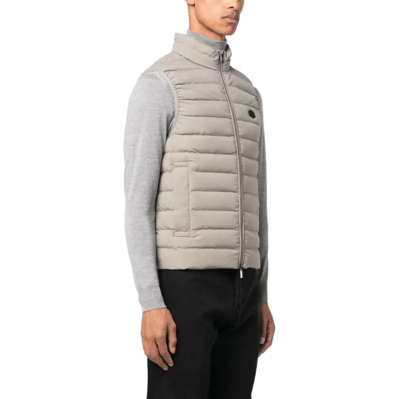 EMPORIO ARMANI Sleeveless Full zip Down Jacket In Quilted Nylon With Eagle Logo Patch-2