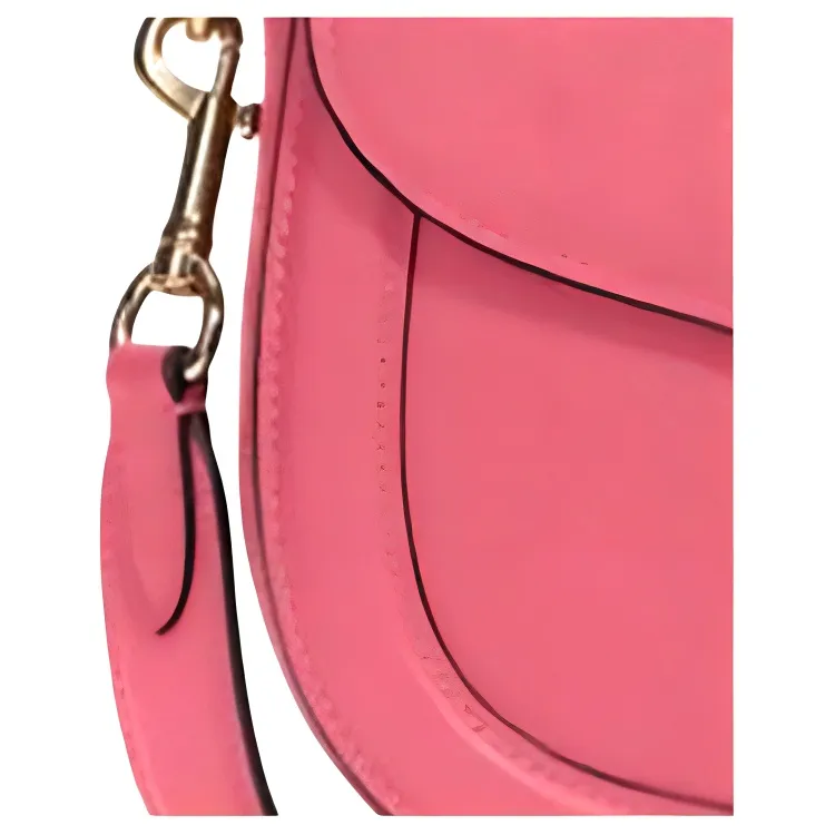 COACH Georgie Leather Saddle Bag Shoulder Bag Crossbody Bag Small Size Women's Fuchsia-3