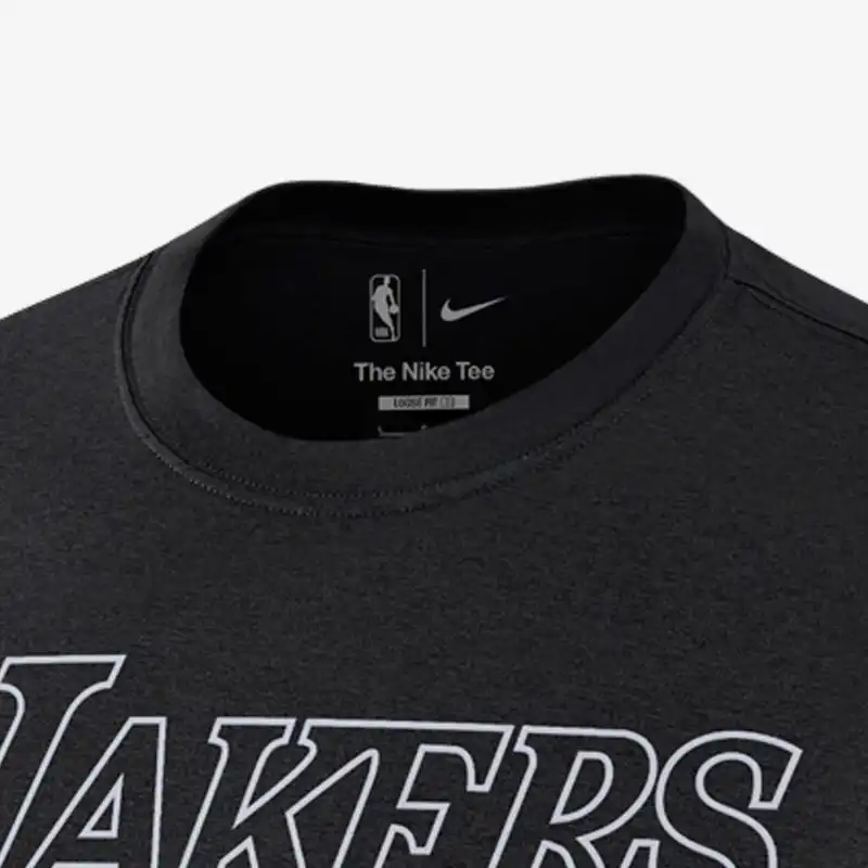 Nike NBA Los Angeles Lakers Courtside Logo Print Crewneck T-shirt Black-2