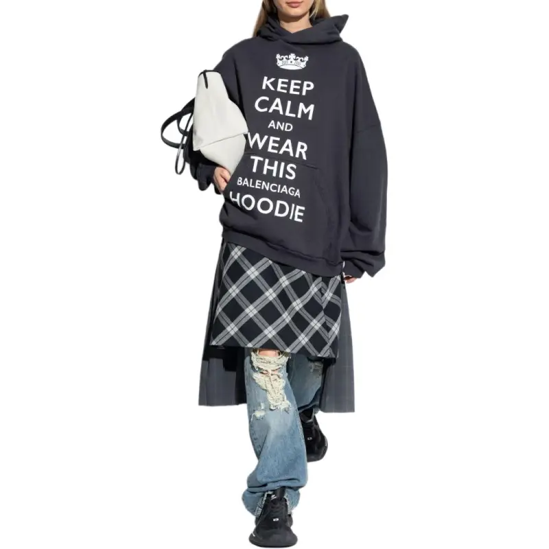 Balenciaga Keep Calm Printed Oversized Hoodie-4