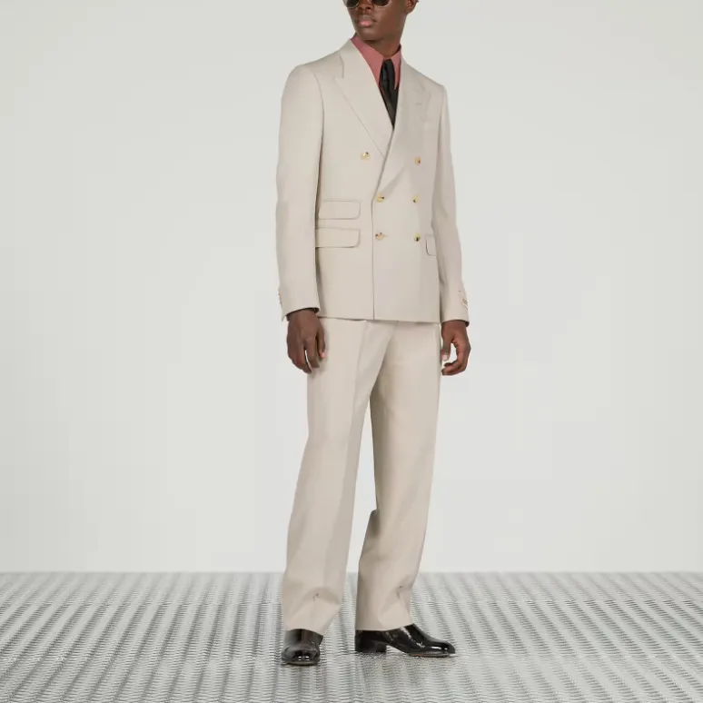 GUCCI Business Suits Men Clothing Sets Light Gray-6