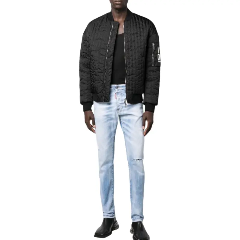 DSQUARED 2 Long Sleeved Quilted Zip Up Jacket-3