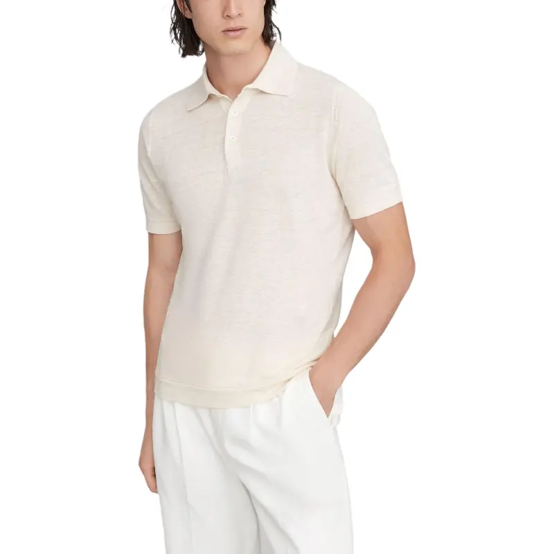 Brunello Cucinelli Short Sleeved Ribbed Knit Polo Shirt-2