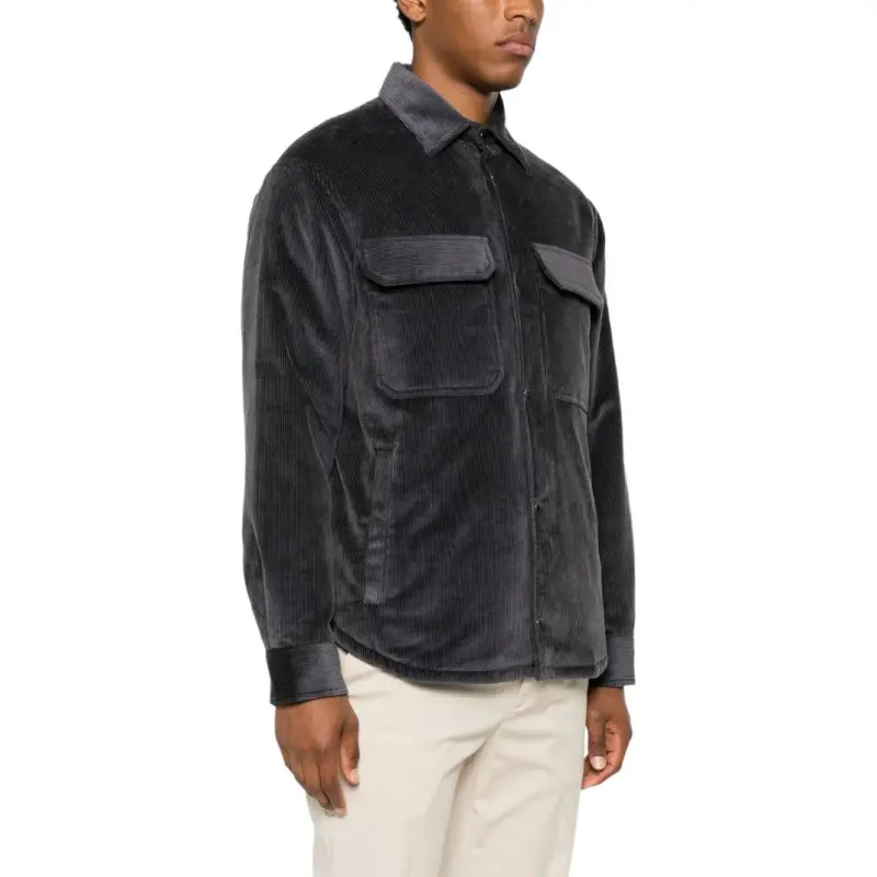 EMPORIO ARMANI Curved Hem Corduroy Jacket-3