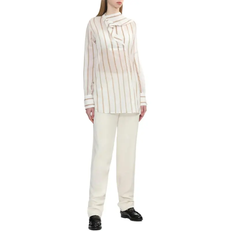 TOTEME Asymmetric Striped Shirt-4
