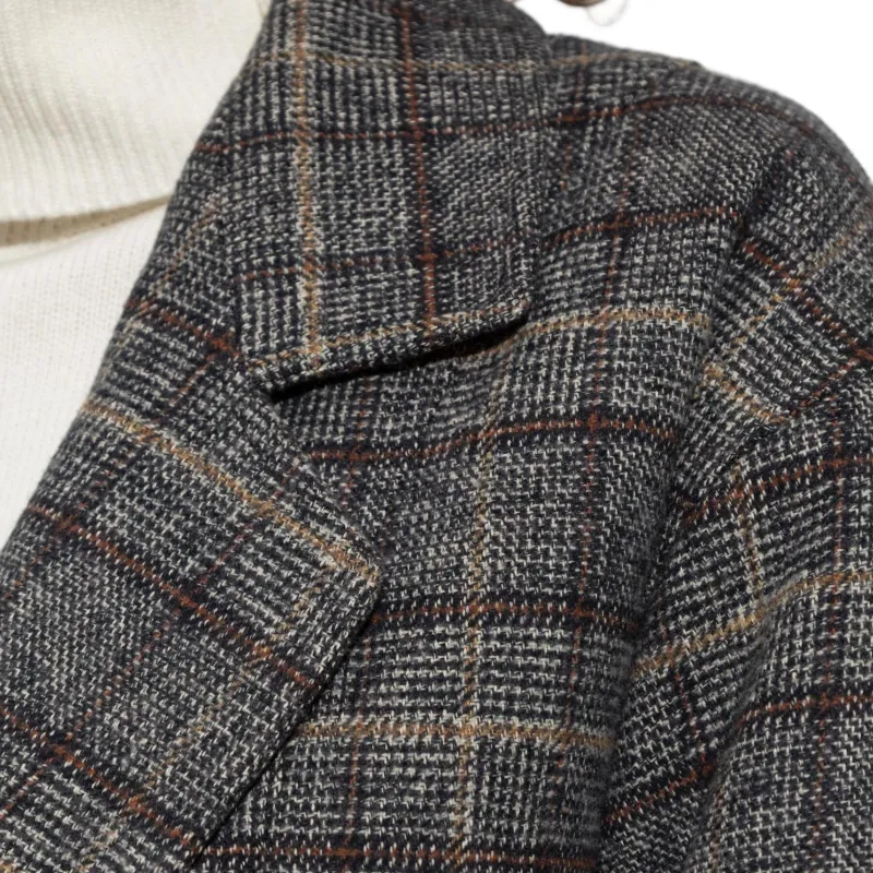 R13 Plaid check Double breasted Blazer-2
