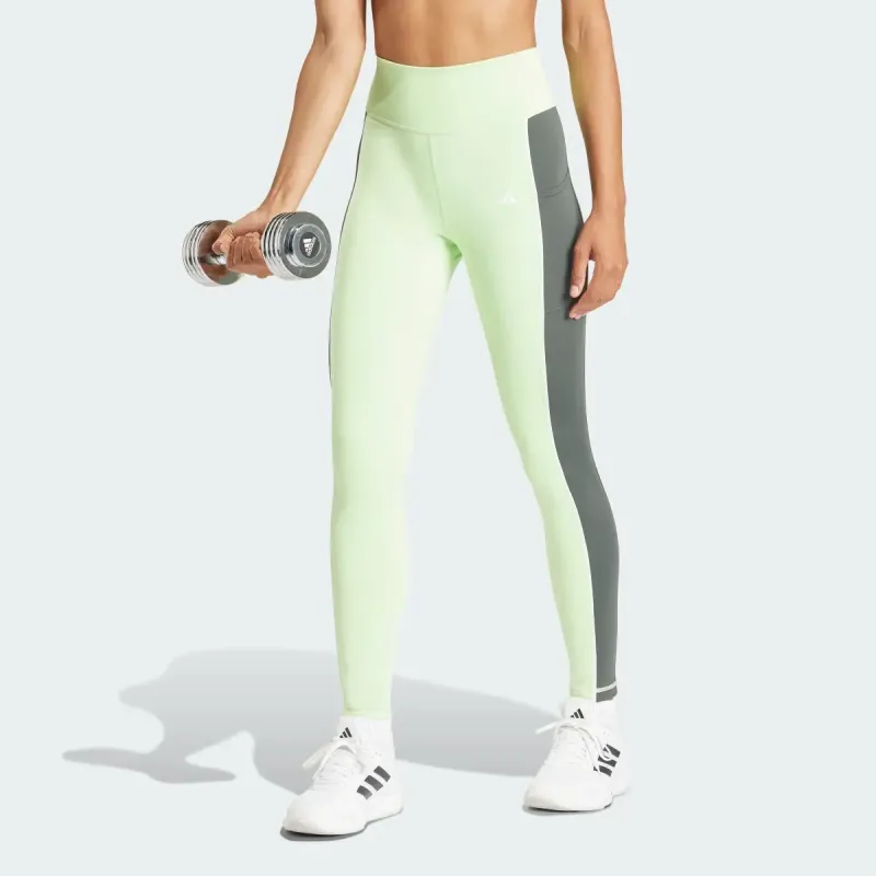 Adidas Free Shipping With AdiClub Optime High Rise Color Block 7/8 Leggings-1